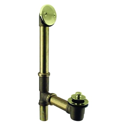 Westbrass Pull & Drain Bath Waste, 14" Make-Up, 17 Ga. Tubing in Polished Brass D3262-03 (79717-03)